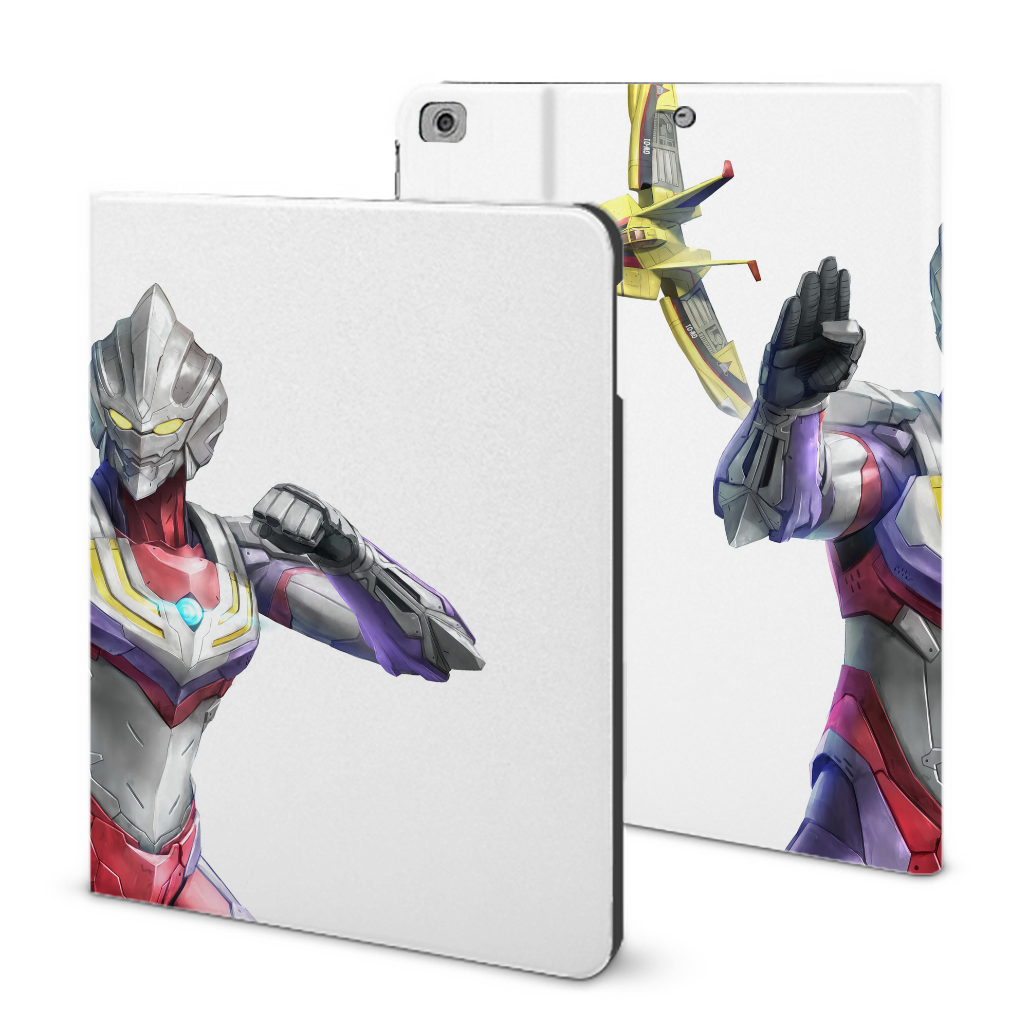 （画像用） ウルトラマン Ultraman IPad ケース ブック型 PUレザー TPU 耐衝撃 軽量 薄型 ペン収納なし 全面保護 IPad 各モデル対応